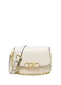 Michael Kors Parker Medium Leather Messenger Bag Cream
