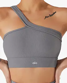 Alo Yoga One Shoulder Bra Grey M