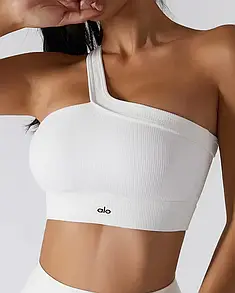 Alo Yoga One Shoulder Bra White M
