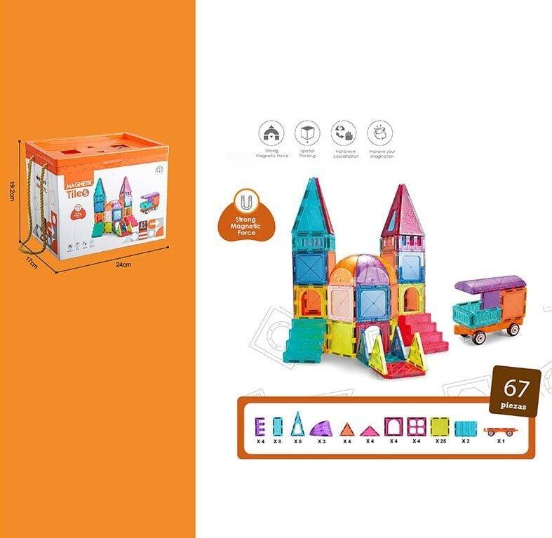 Магнітний конструктор Будинок з машинкою на 67 деталей, фото 1