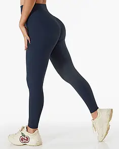 Alo Yoga Ribbed High Waist Leggings Dark Blue X8874-DBL L