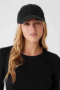 Alo Yoga Washed Off-Duty Cap Vintage Black
