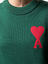 AMI Paris Ami De Coeur Crew-Neck Jumper Green S, фото 4