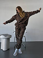 Теплий костюм жіночий двосторонній фліс худі з капюшоном і штани 42-44 46-48