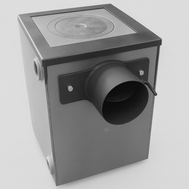 Твердопаливний варильний котел БУРЖУЙ КП-12 — поєднує функції опалення та приготування їжі. Оснащений чавунною плитою, має сталевий теплообмінник і високий ККД. Працює на дровах і вугіллі. Варильний котел БУРЖУЙ КП-12 — котел з плитою для опалення будинку