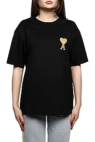 AMI Paris Ami de Coeur Lurex T-Shirt Black XL