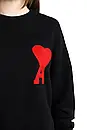AMI Paris Ami De Coeur Oversize Sweater Black Red Heart S, фото 5