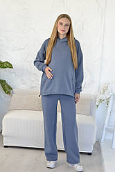 Костюм утеплений для вагітних і годуючих на затяжках тринитка з начісом (розміри: S-3XL) сірий