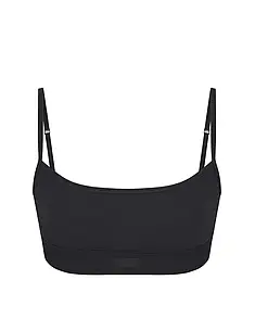 Skims Cotton Rib Scoop Bralette Onyx S