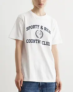 Sporty & Rich Varsity Crest T-Shirt White M