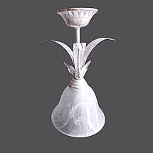 Плафон для підвісу білий скляний абажур для стельових та підвісних світильників Е27, фото 4