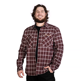 Сорочка “Буревій” (Logo Tan) Burgundy Check (9307), S