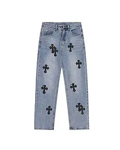 Chrome Hearts Jeans with Black Cross Blue CH122-BL M