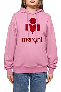 Isabel Marant Étoile Mansel flocked-logo hoodie Raspberry Pink M