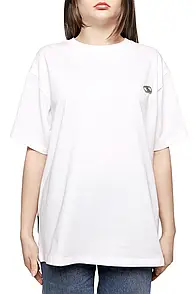 We11done Metal Buckle Embossed Letters T-Shirt White S