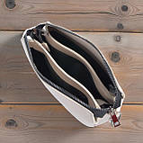 Класична сумка жіноча крос боді маленька через плече з екошкіри бежевий, фото 7