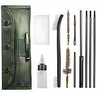 Набір інструментів для чищення деталей дула зброї ClefersTac 022 в чохлі зі сталевими щітками АК74 cal 5,45