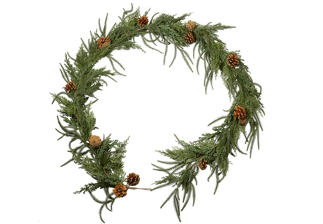 Хвойна гілка з шишками 220см, фото 1