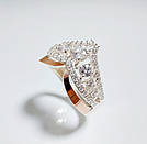 Срібна каблучка з золотими пластинами, фото 8