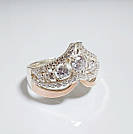 Срібна каблучка з золотими пластинами, фото 9