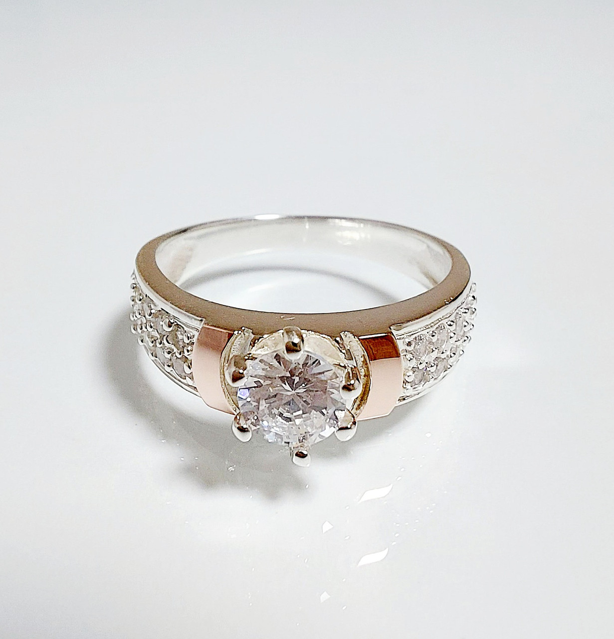 Срібна каблучка с золотими пластинами, фото 1