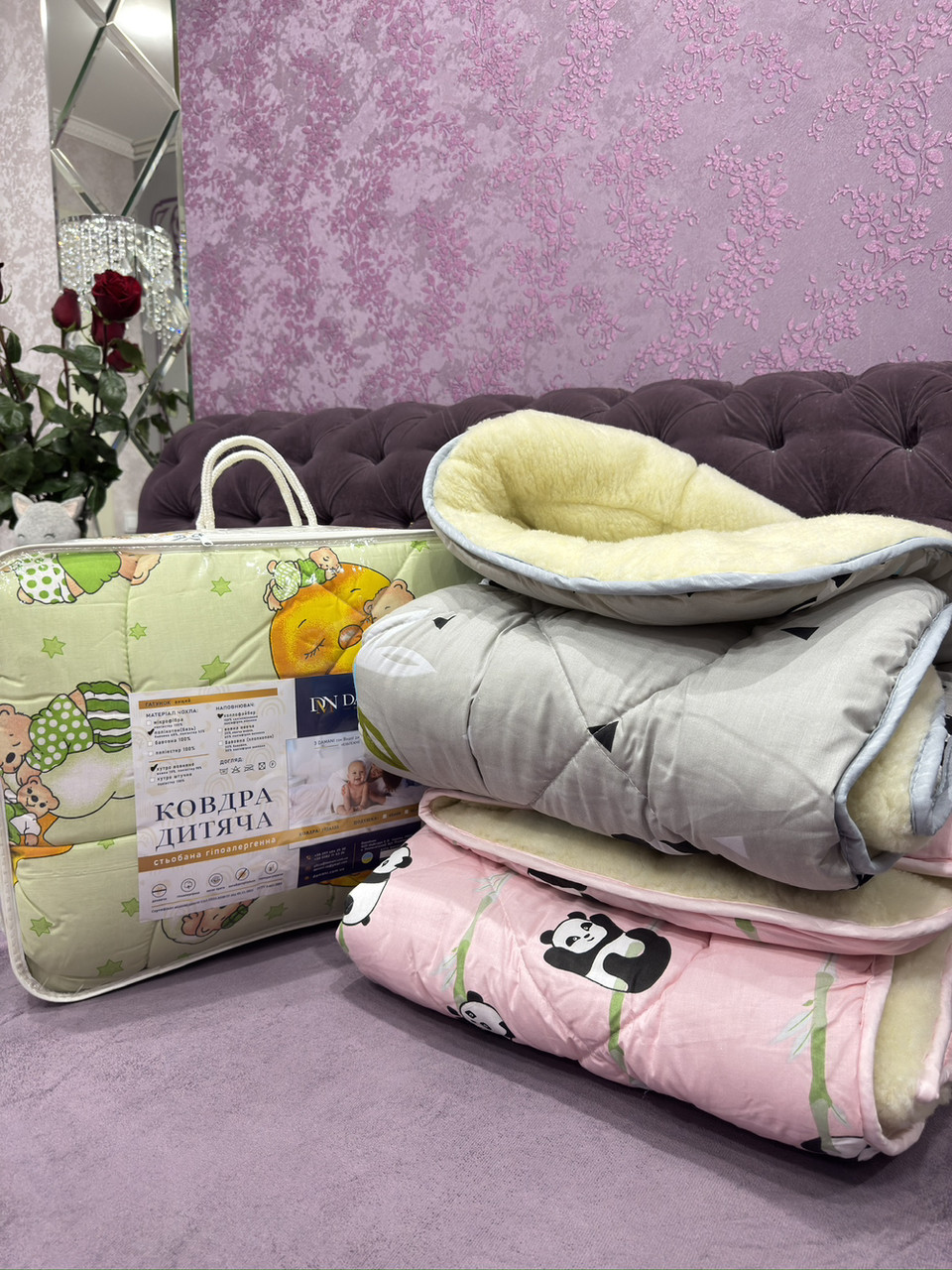 Дитяча ковдра з відкритим хутром/дитяча хутряна ковдра, фото 1