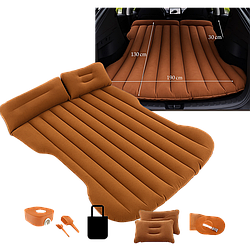 Самонадувний матрац для авто Icelus в багажник із акумуляторним насосом та акусесуарами коричневий