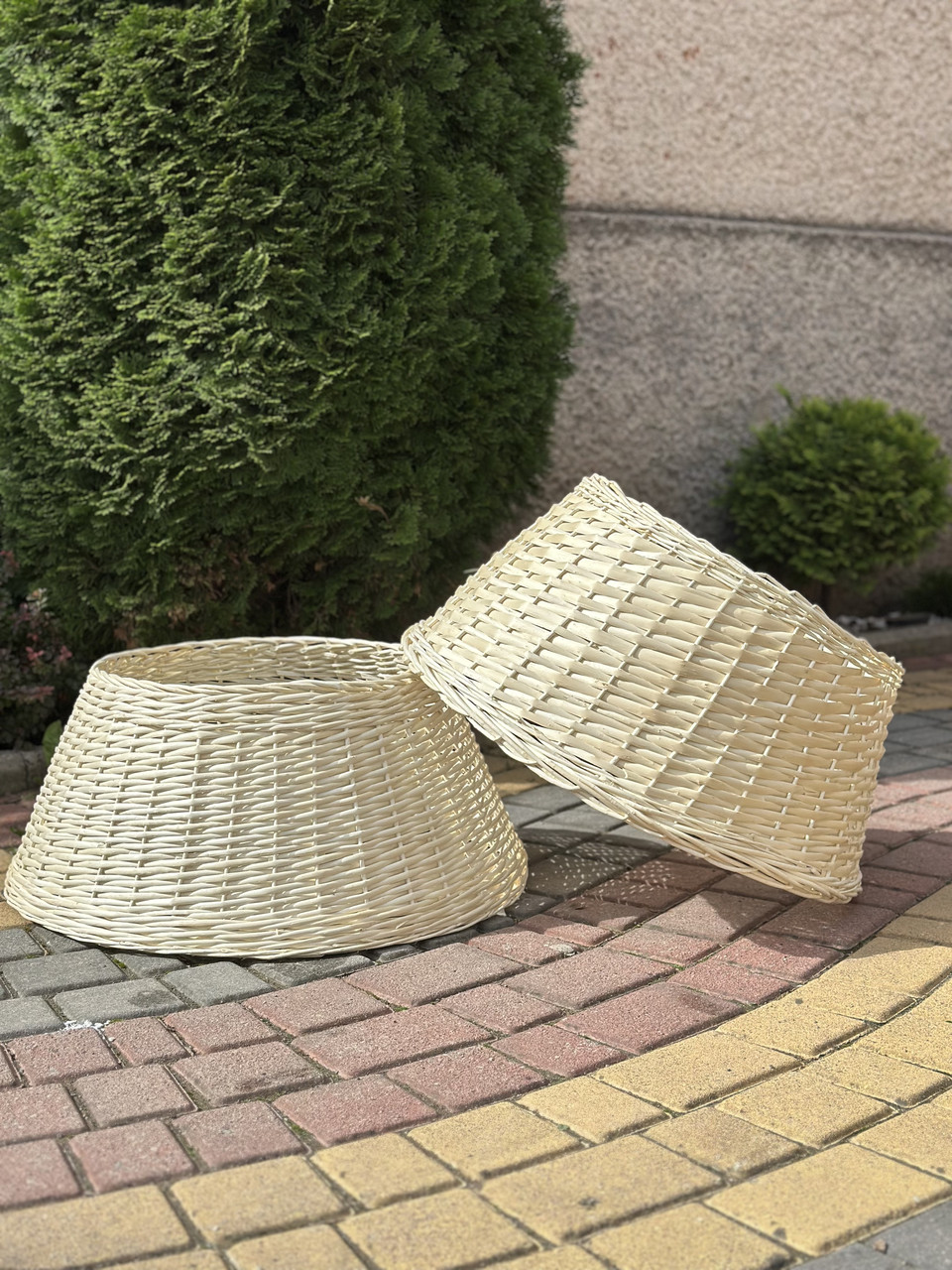 Корзина під ялинку з білої лози. Арт:1279, фото 1