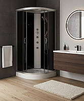 Гидромассажный бокс ko&po 126 80х80 с низким поддоном душевая кабина с черными задними стеклами 3 форсунки