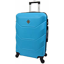 Валіза дорожня на колесах Bonro 2019 M середня голуба пластикова з висувною ручкою і кодовим замком, фото 2