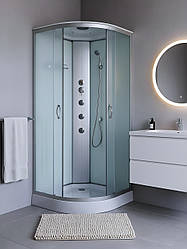 Гідромасажний бокс ko&po 126 80х80 на низькому піддоні душова кабіна з білим заднім склом