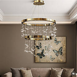 Люстра підвісна з метеликами золото 173 ват  LT22101/50+60 GD