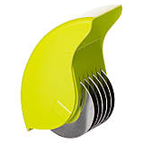 Ніж слайсер для зелені 6 лез ножа подрібнювач для зелені 15×6×8 (см) Салатовий HP-8-71, фото 3