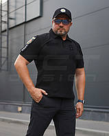 Футболка Поло тактична літня Zara Чорна клітка для поліції