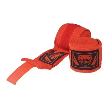 Бинти боксерські 3 метри Venum VN-8463 (нейлон, поліестер) з петлею для великого пальця Червоний