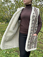 Жилет подовжений (жилетка, безрукавка) з натуральної овчини з візерунком (50-62 р.)