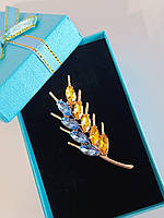 Брошка патріотична "Колосок" в подарункові коробочці