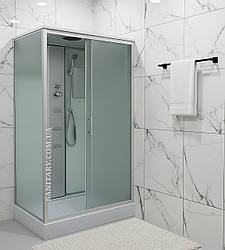 Гідромасажний бокс 715 120x80 см прямокутний закрита душова кабіна розсувні двері з низьким піддоном