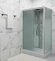 Гидромассажный бокс 715 120x80 см прямоугольный закрытая душевая кабина раздвижная дверь с низким поддоном