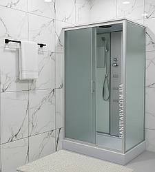 Гідромасажний бокс 715 120x80 см прямокутний закрита душова кабіна розсувні двері з низьким піддоном