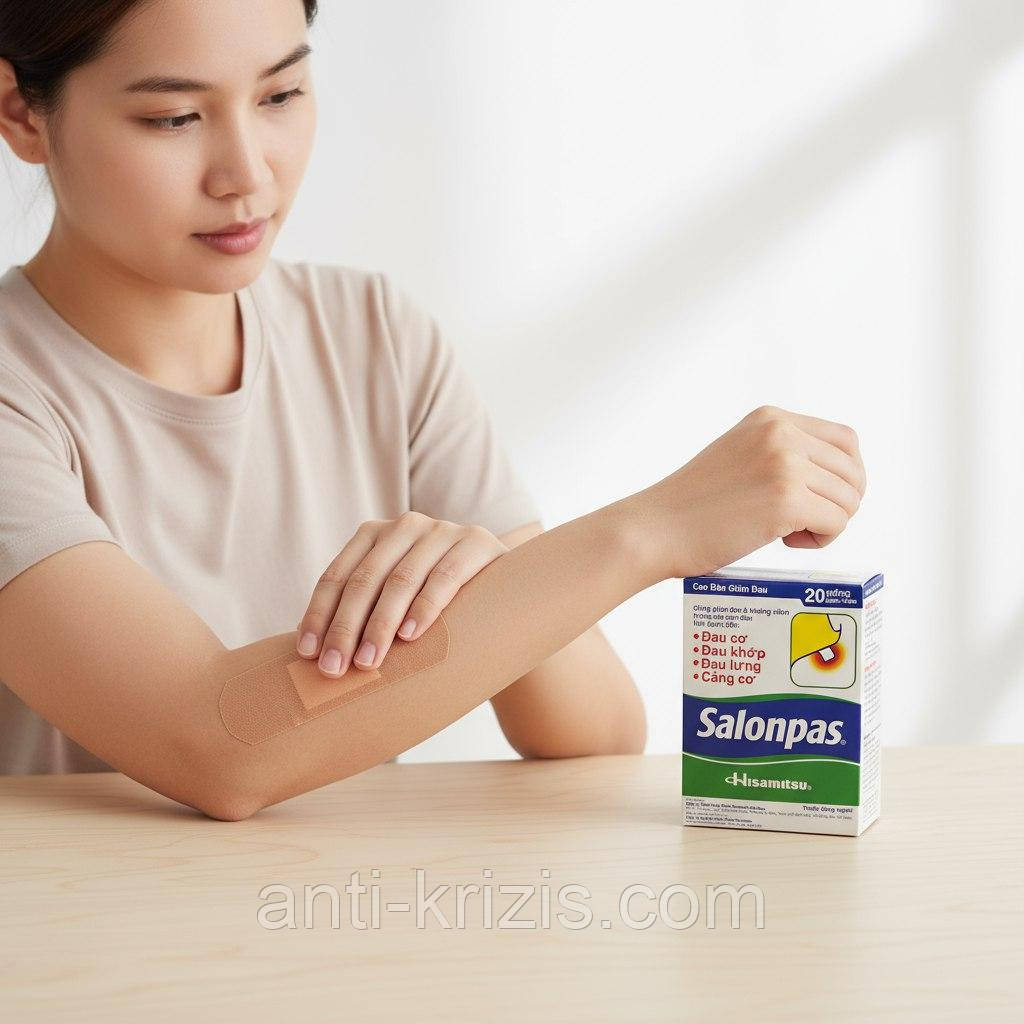 Обезболювальний пластир Салонпас Salonpas Hisamitsu 6.5х4.2 20 шт (В'єтнам)