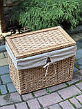 Корзина ящик з лози з текстилем . Арт: 8327, фото 4