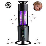 Кемпінгова лампа-знищувач комарів E10 2-в-1 USB 1200 мА·год, темно-сіра | Ультрафіолетова лампа від комах, фото 2