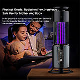 Кемпінгова лампа-знищувач комарів E10 2-в-1 USB 1200 мА·год, темно-сіра | Ультрафіолетова лампа від комах, фото 3