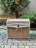 Корзина ящик з лози з текстилем . Арт: 8327, фото 8