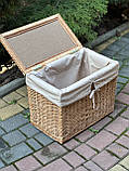 Корзина ящик з лози з текстилем . Арт: 8327, фото 2