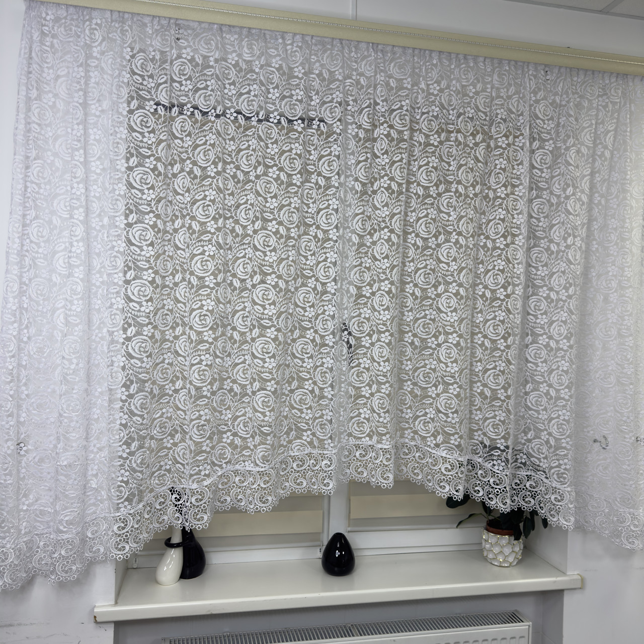 Арка гепюрова сітка з макраме біла №1003