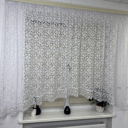 Арка гепюрова сітка з макраме біла №1003, фото 1