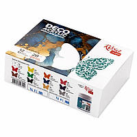 Набір акрилових фарб для декору ROSA Talent 12х20 мл матові і металіки (4823098543152)