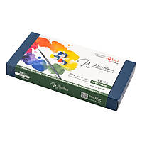 Набір акварельних фарб ROSA Gallery SPECTRUM 28х2,5мл кювета+пензель металевий пенал (4823098544784)